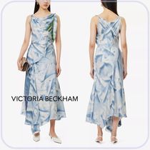 国内発| VICTORIA BECKHAM  アシメトリードレープ ミディドレス