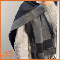 【HERMES】Hパッサン　エルメス　カシミヤマフラー　お洒落