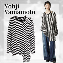 Yohji Yamamoto STITCH STRIPED ASYMMETRIC LONG SLEEVE T B