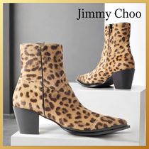 【JIMMY CHOO】Cece 60 ポニーヘア アンクルブーツ レオパード