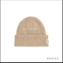 【GUCCI】VIP価格☆ロゴ パッチ リブニット ビーニー