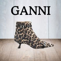 【GANNI】 アイレット アンクル ブーツ キトンヒール バックル