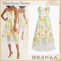 ☆MARCHESA NOTTE チュール ミディワンピース ストラップレス