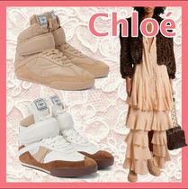 【Chloe】キックスエードトリムレザー ハイトップスニーカー