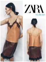 スペイン発送 ZARA 限定版レースレザートップ 上品カジュアル