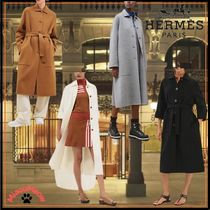 【海外限定☆着心地抜群♪】HERMES★カシミア100% ラップコート