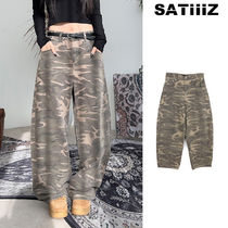 【SATIIIZ】Feren Camo Curved Pants