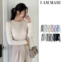 【I AM MARI】Tight Creamy Round Basic T-shirt