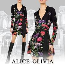 ALICE+OLIVIA ラップフロントミニドレス ボタニカル柄