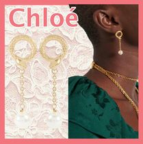 【Chloe】スネーク フェイクパール ドロップイヤリング