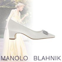 Manolo Blahnik /SILIERASO ポインテッドトゥ パンプス 50mm