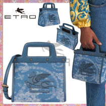 ETRO▼フローラル デニム ラブトロッター バッグ（スモール)