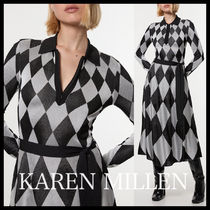 KAREN MILLEN*スリンキーニット ジャカード ベルト付きドレス