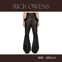 Rick Owens☆ブラック Dirt Slivered レザーパンツ