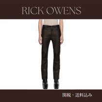 Rick Owens☆ブラック Jim Cut レザーパンツ