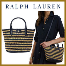 爽やか◎*LAUREN RALPH LAUREN* ストライプ ストロー Brieトート