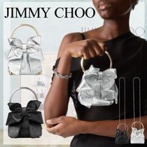 国内即 JIMMY CHOO マイクロ ボンボン リボン ショルダーバッグ