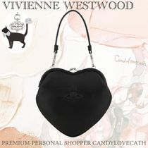 VIVIENNE WESTWOOD Black Nappa Leather Belle Heart Handbag