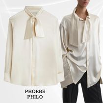 洗練されて大人の【PHOEBE PHILO】タイネック シャツ シルク