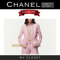 CHANEL ツイードジャケット ピンク cc ロゴ 新作 直営店 25P