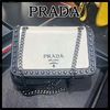 PRADA ショルダーバッグ・ポシェット 【PRADA】希少品☆lady's スタッズ付き ショルダーバッグ