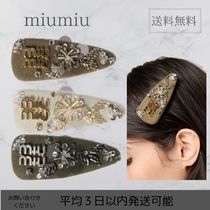 【miu miu】エンブロイダリー ギャバジン ヘアクリップ