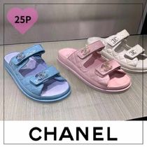 25P【CHANEL】マトラッセ キラキラ ロゴ   クッションサンダル