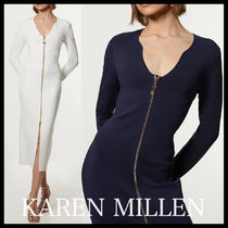 KAREN MILLEN* ジップアップ フル ニードル ニットドレス