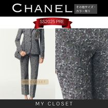 CHANEL パンツ 花柄 デニム グレー cc ロゴ 新作 直営店