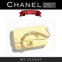 CHANEL チェーン フラップバッグ イエロー cc ロゴ 新作 直営店