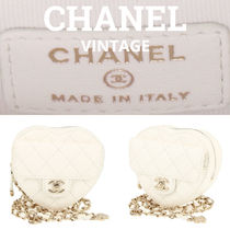 VINTAGE*CHANEL*ハートバッグ ミニショルダーバッグ ホワイト