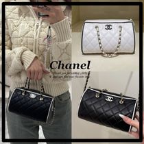 【バイカラーが可愛い♪】CHANEL ミニボストンバッグ