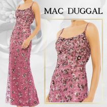 【MAC DUGGAL】ロングドレス ピンク 花柄 ノースリーブ タイト