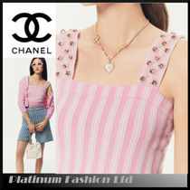 ビジューが可愛い♪【CHANEL】25P カシミア キャミ トップ