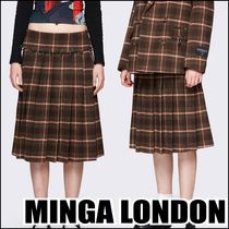 関税込◆特価/完売前に【MINGA LONDON】Rowan Plaid Midi Skirt