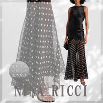 送料込/関税込■NINA RICCI■Polka-dot ドレープサテンドレス