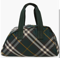 【 Burberry】Shield Check Nylon Duffle Bag