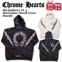 CHROME HEARTS★HD Pullover Horseshoe Floral Cross Hoodie