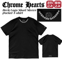 CHROME HEARTS★ネックロゴ 半袖 ポケット付き Tシャツ