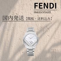 【関税・送料込み】FENDI ロゴ入りラウンドウォッチ