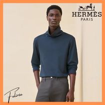 HERMES ハイネックTシャツ 長袖ディテールサドルステッチ