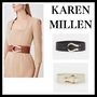 Karen Millen ベルト ◆KAREN MILLEN◆レザーハードウェアディテールウエストベルト