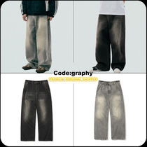 [CODEGRAPHY]25SS★EXTRA WIDE SUPER BAGGY FIT MUD DENIM PANTS