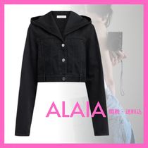 新作☆【ALAIA】デニム製 フード付き ショートジャケット