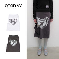 OPEN YY : 25SS / YY HUG&HEART CUTOUT SKIRT (2COLORS)