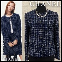 25P【大人かわいいネイビーブルー♪】◆CHANEL◆ジャケット