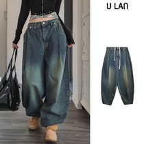 【U LAN】Kenta rivet pintuck balloon denim pants