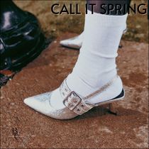 光沢【Call It Spring】メタリック エナメル スリングバック