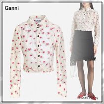 GANNI☆フローラル ジャカード クロップド シャツ♪【送料込】