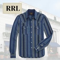 これからの季節に★【RRL】Western ストライプコットンシャツ